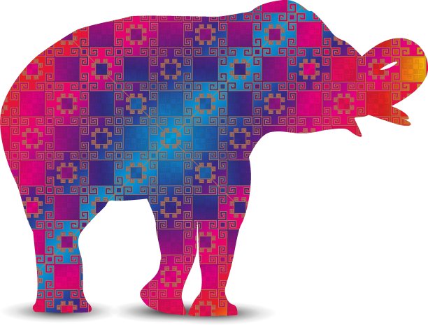 大象剪影图片下载