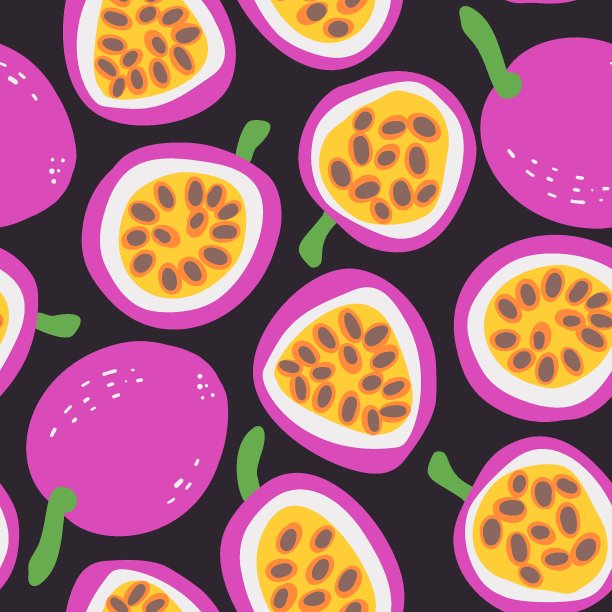 异国情调的水果图案。矢量无缝背景制作在有趣的涂鸦风格。剪纸艺术元素的食物。手绘元素。图片下载