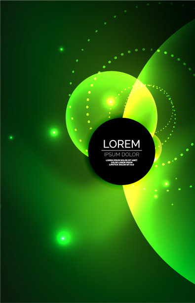 霓虹灯闪闪发光透明发光的圆与光图片下载