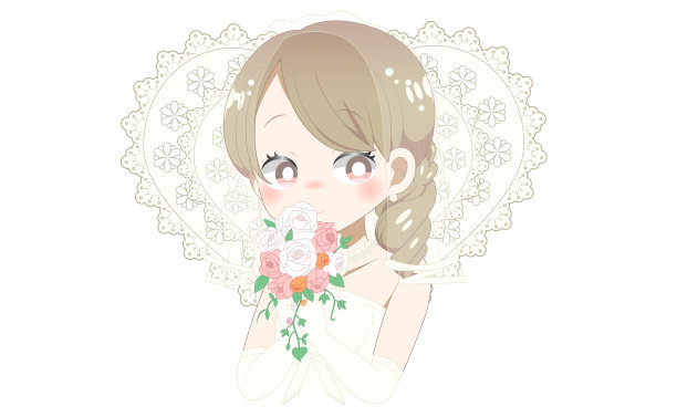 新娘捧着一束玫瑰图片下载