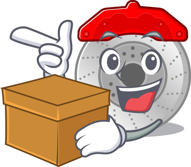 可爱的汽车刹车卡通人物有一个盒子图片下载