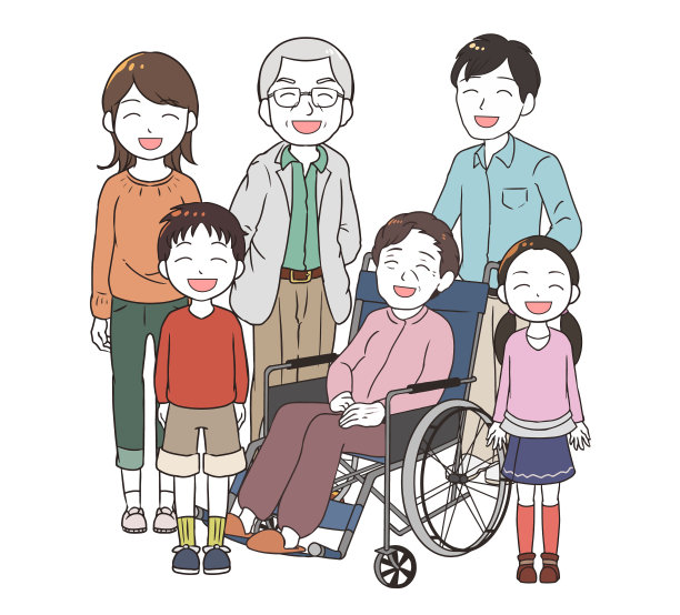 微笑的老年妇女和她们的家人图片下载