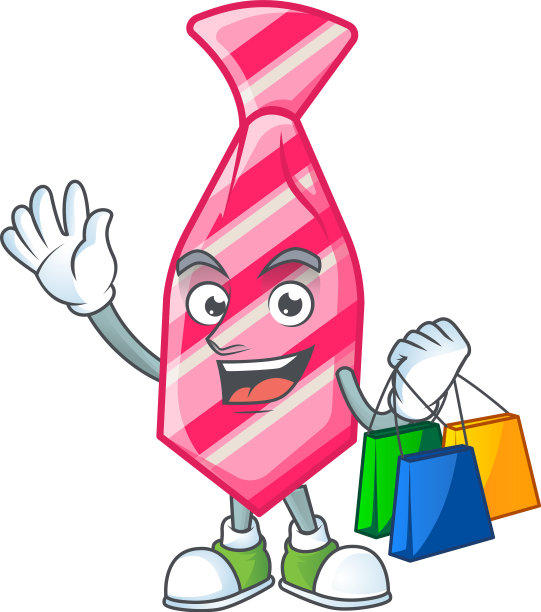 一个快乐的富有条纹领带挥舞和拿着袋子图片下载