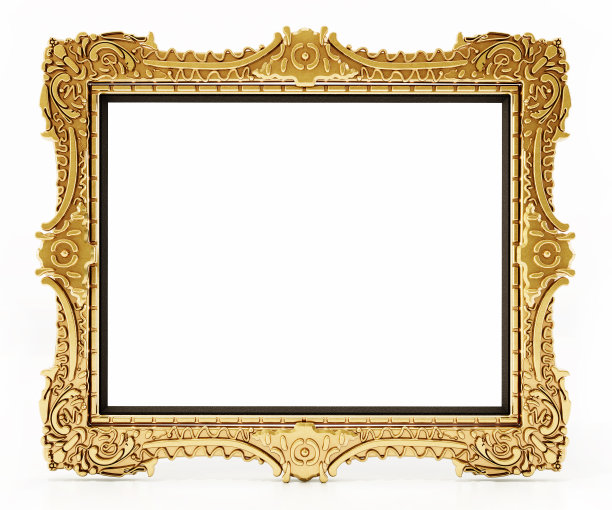 精心设计的垂直画框，空白的空间孤立在白色上图片下载