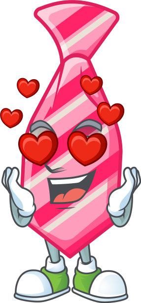 爱上可爱的粉色条纹领带卡通图片下载