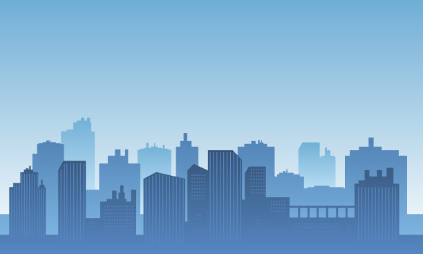 城市剪影与许多高楼大厦图片下载