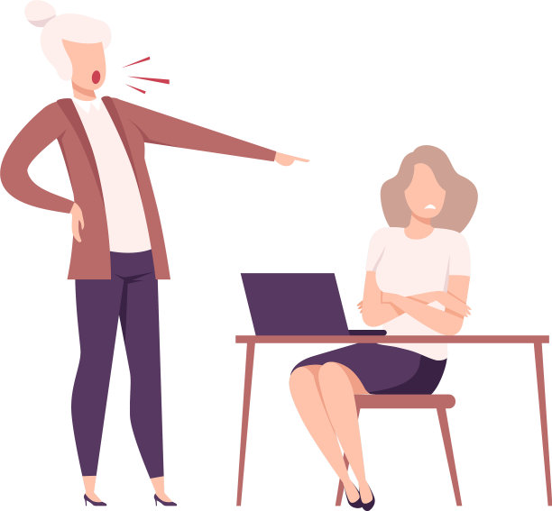 粗鲁的女老板对女员工威胁和大喊大叫图片下载