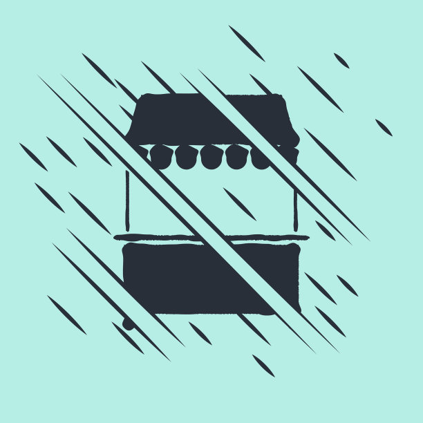 黑色的街道摊位，有遮篷和木架图片下载