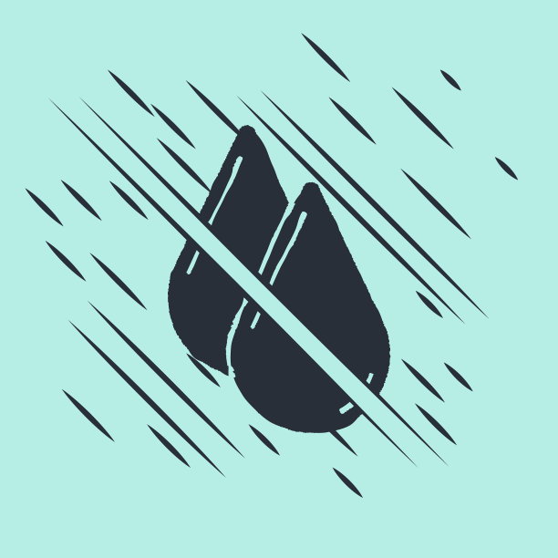 黑色水滴图标孤立在绿色背景上图片下载