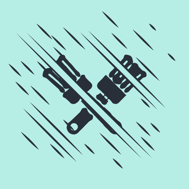 黑色交叉油漆刷图标隔离在绿色图片下载