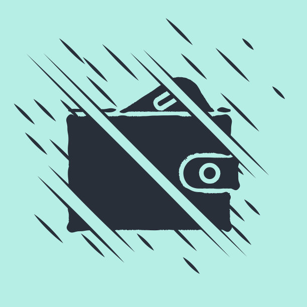 黑色钱包与堆栈纸币现金图标图片下载