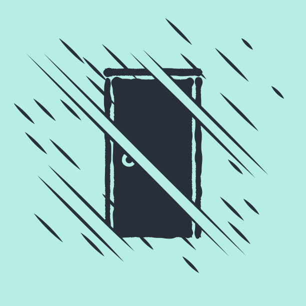 黑色关闭的门图标隔离在绿色图片下载