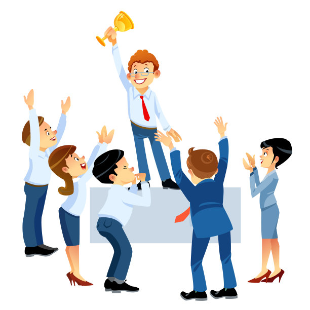 团队合作理念商业众鼓掌图片下载