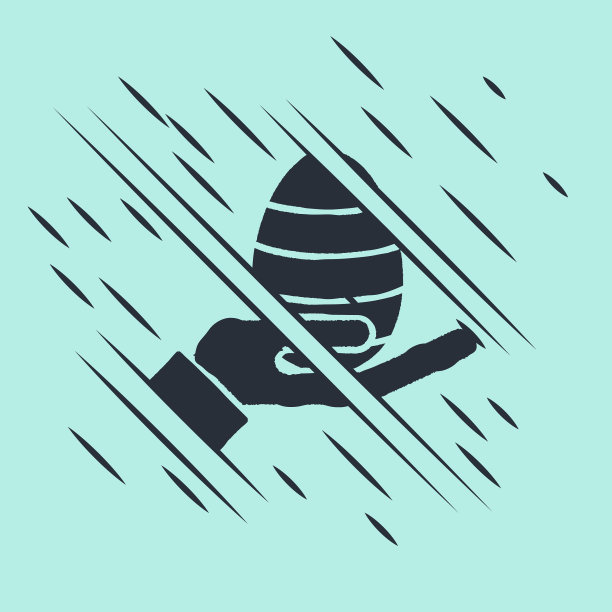 黑色的人的手和复活节彩蛋图标孤立上图片下载