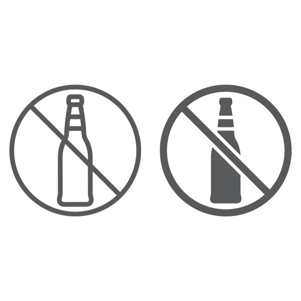 禁止酒精线性图标图片下载