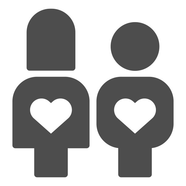 情侣在爱与互惠固体图标情侣图片下载