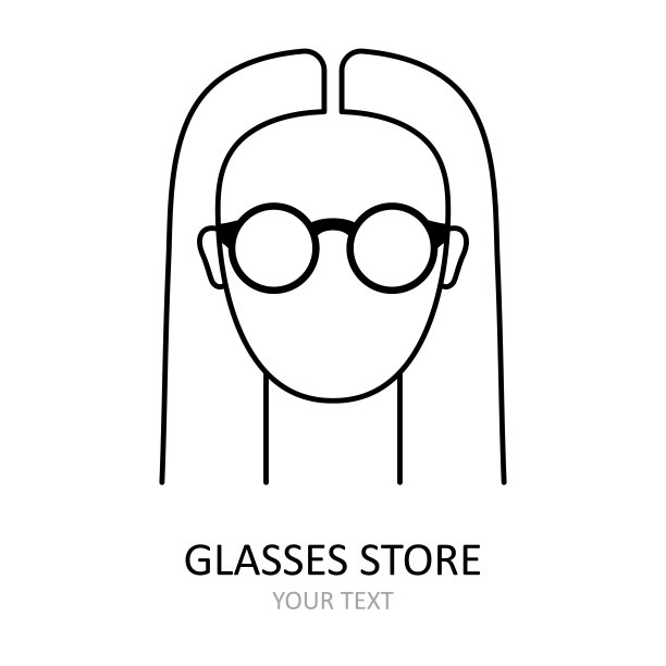 矢量图标。女人戴眼镜的插图图片下载