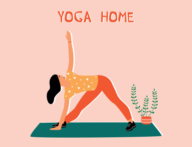 在家里做瑜伽的女人。图片下载