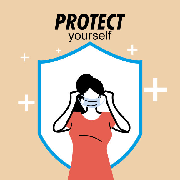戴口罩保护自己免受病毒感染的妇女图片下载