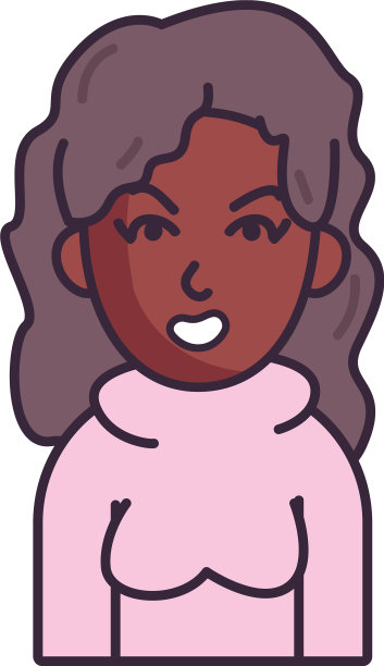 孤立的化身女人与毛衣填充风格图标图片下载