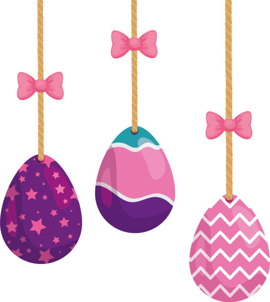 设置可爱的彩蛋装饰挂复活节图片下载