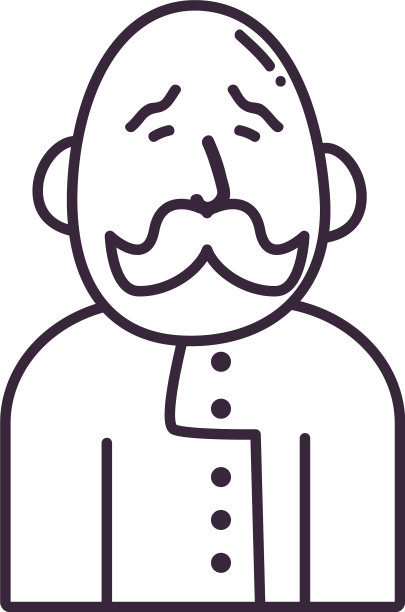 孤立的头像男子与胡子线条风格的图标图片下载