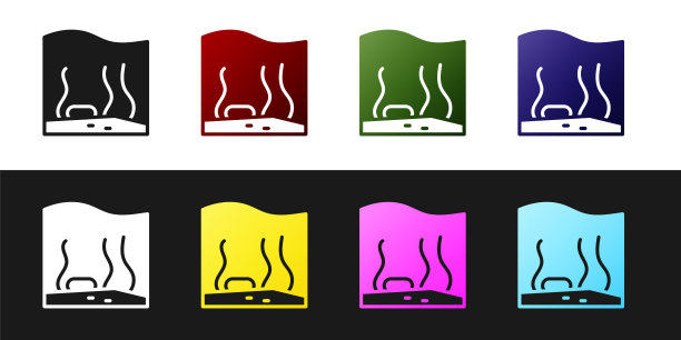 设置水族馆图标孤立的黑色和白色背景。水族馆为家庭和宠物。向量图片下载