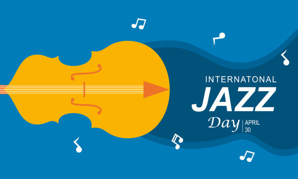 扁平的国际爵士日背景图片下载