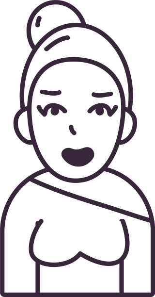 孤立的头像女人与毛衣线风格的图标图片下载