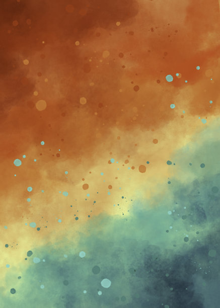抽象水彩背景在生动的颜色橙色青色与复制空间图片下载