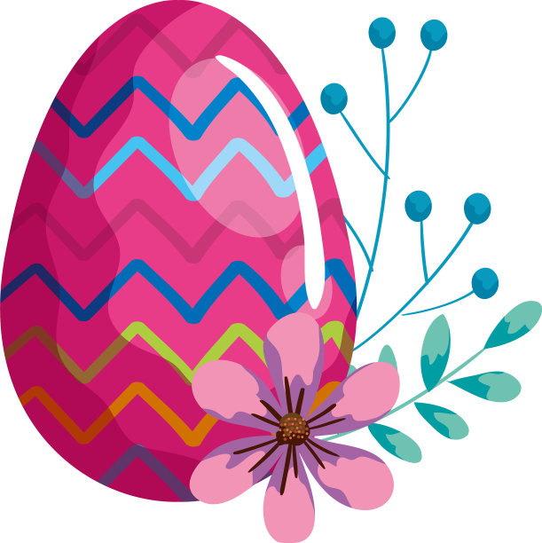 复活节彩蛋用几何线条装饰而成图片下载