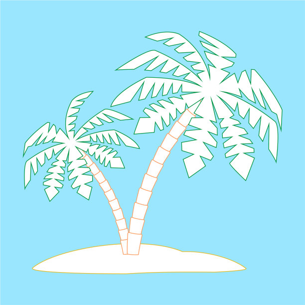 这些剪影和图像是棕榈树图片下载