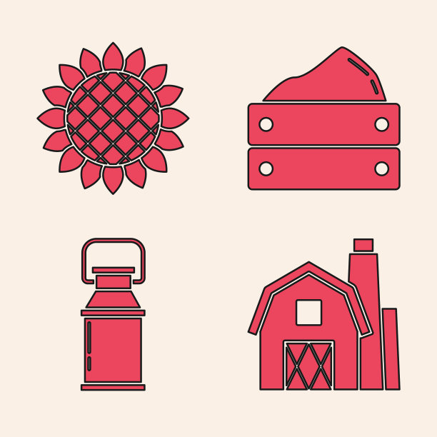 集农家概念与向日葵木盒图片下载