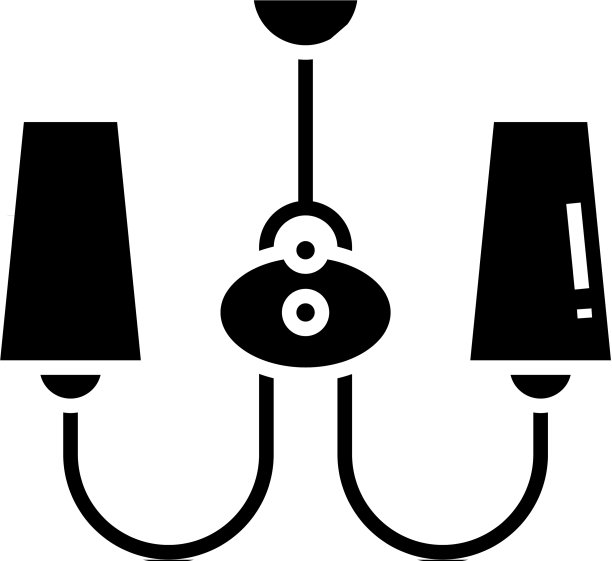 房间照明黑色图标概念图片下载