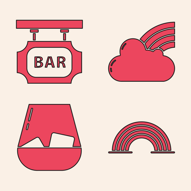 设置有题字栏的彩虹街招牌图片下载