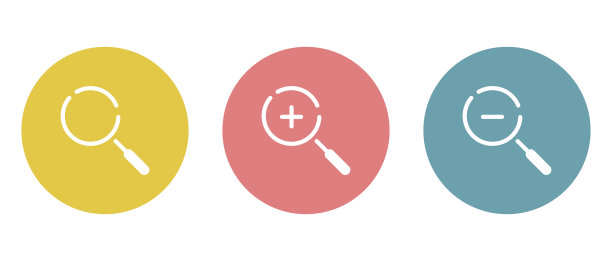 一组放大镜简单的图标图片下载