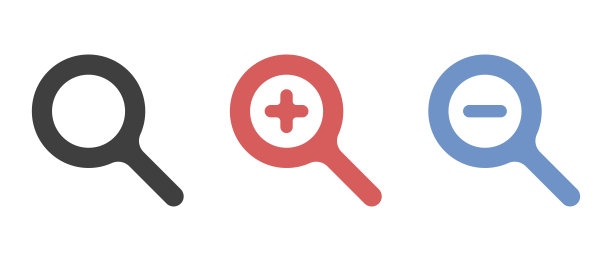 一组放大镜简单的图标图片下载