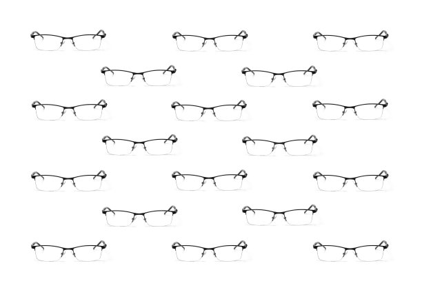 彩色图案的眼镜上的白色背景俯视图图片下载