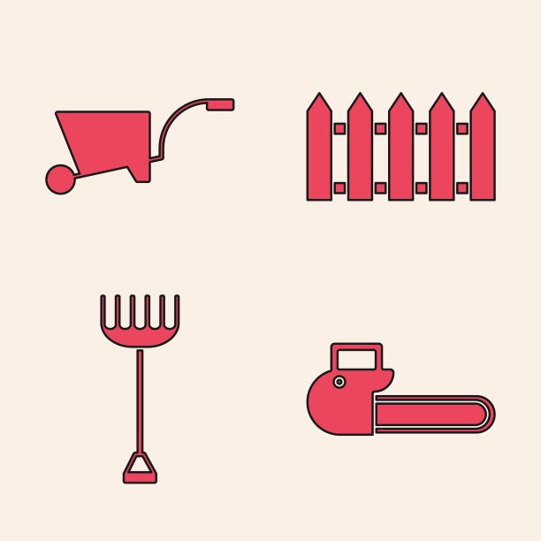 设置链锯手推车花园栅栏木制和图片下载