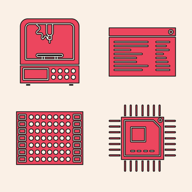 设置处理器与微电路CPU 3d打印机图片下载