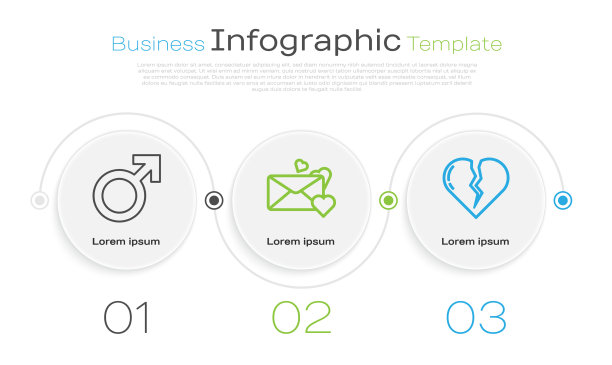 设线男性性别符号信封与心图片下载