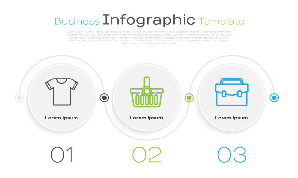 设行t恤购物篮和公文包图片下载