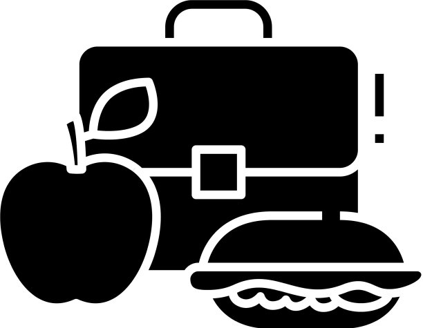 学校晚餐黑色图标概念图片下载