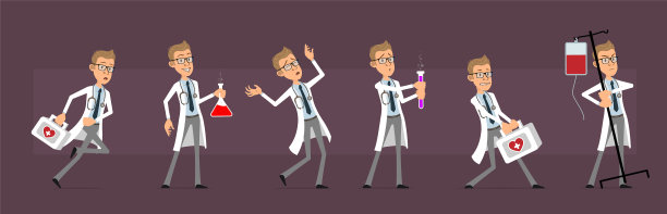 卡通医生或科学家角色套装图片下载