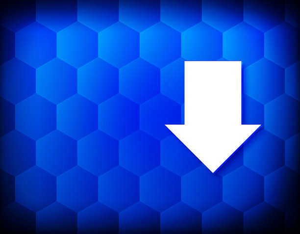 下载箭头图标六边形创意抽象蓝色背景无缝六边形插画设计图片下载
