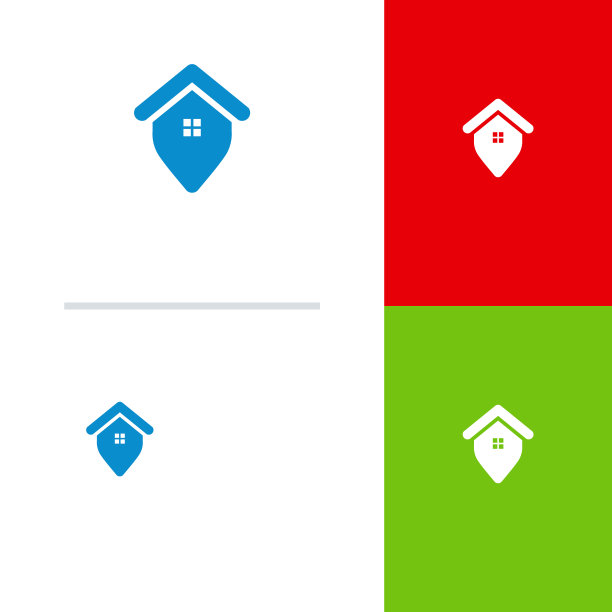 建筑点标志设计概念矢量，房屋点标志模板图片下载