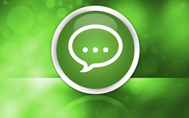 谈话图标高级光滑按钮孤立在抽象闪亮的绿色背景图片下载