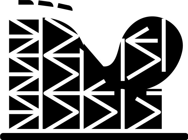 黑色云霄飞车图标概念图片下载