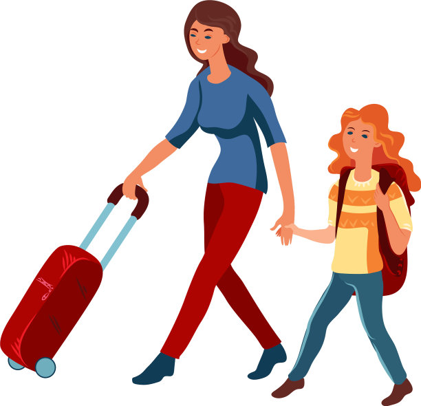 可爱的棕色头发的女人带着一个女儿图片下载