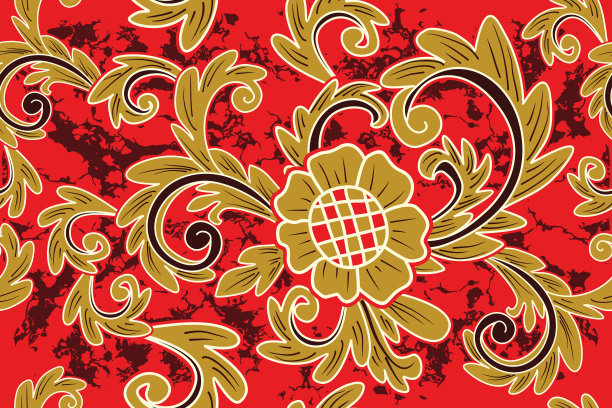 无缝模式与花卉矢量插图图片下载